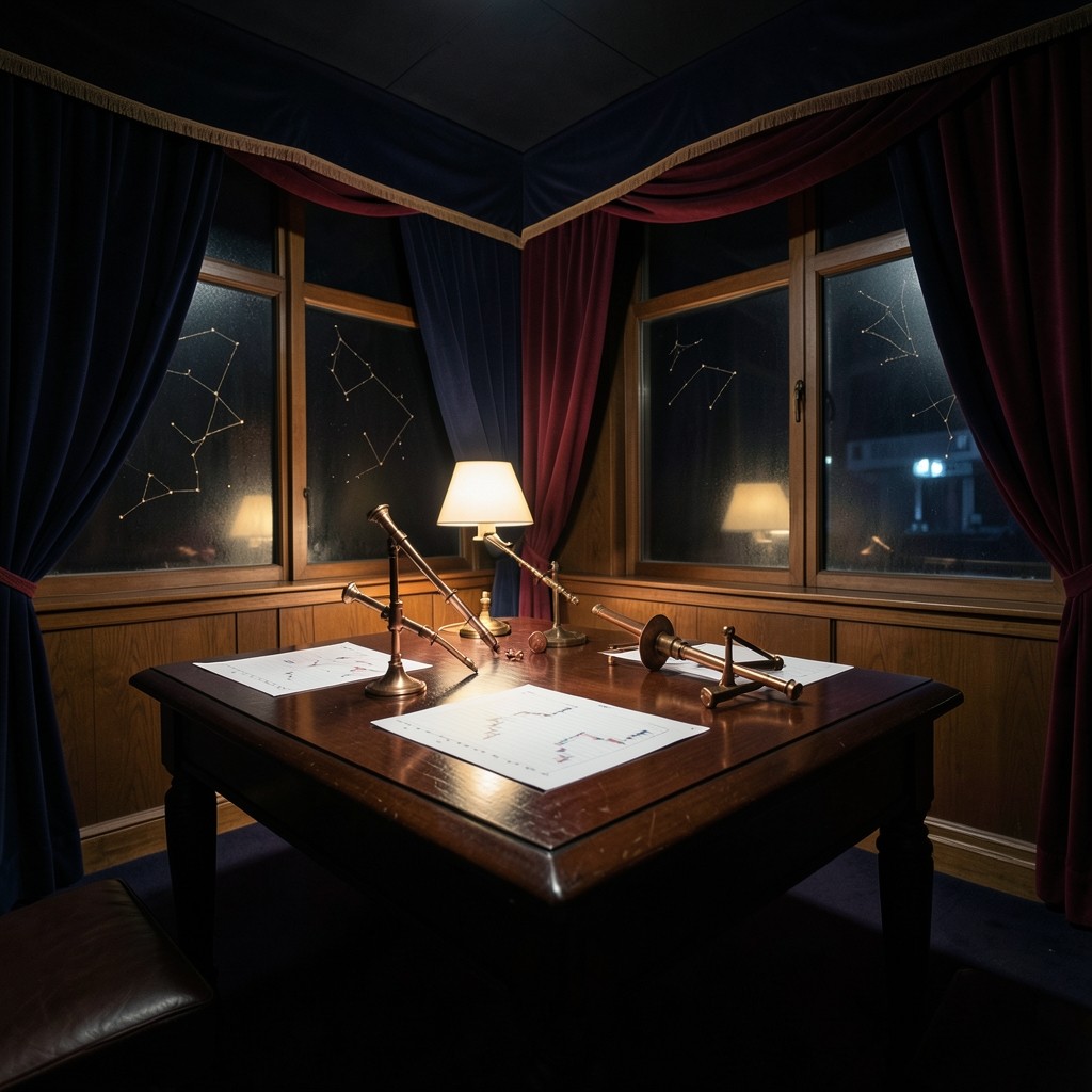 Velvet-lit teaching room prepared for an Elliott wave annotation clinic in Central Hong Kong